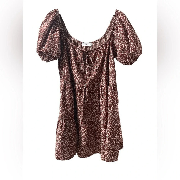 Lacausa Playa Mini Dress in Cocoa Magic Mushroom Print. NWT size small. - Picture 7 of 7
